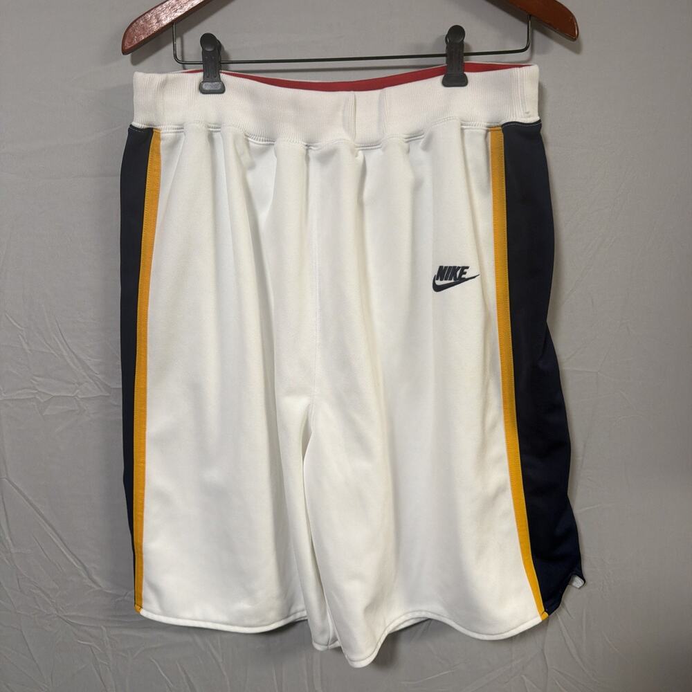 Nike Team Basketball Shorts Mens XL White Navy Gold Mesh Athletic